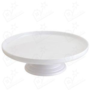Prato Bolo c/Pé Melamina Branco 33x12cm Lizotel