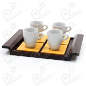 Tabuleiro c/ 4 Chavenas Kandji Tramontina